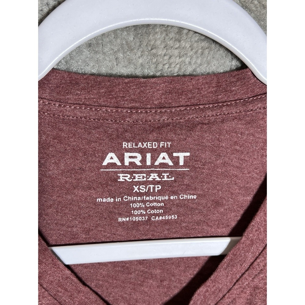 Ariat REAL Relaxed Fit Longhorn Short Sleeve Tee Womens Size XS Cotton T-Shirt - Picture 3 of 10